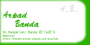 arpad banda business card